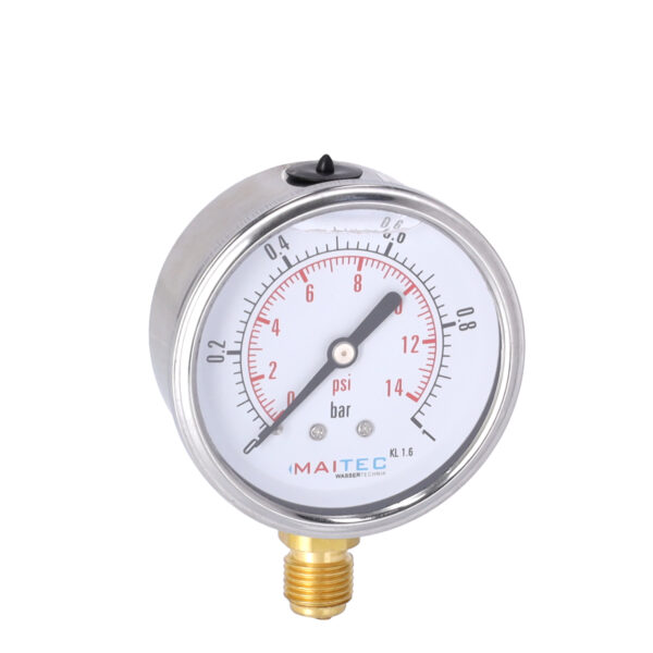 Manometer Ø - 63 mm, 1/4", 0-1bar (Glyzerin),
